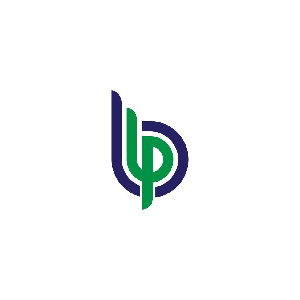 iniciales plantilla de logotipo de forma redonda b y p vector