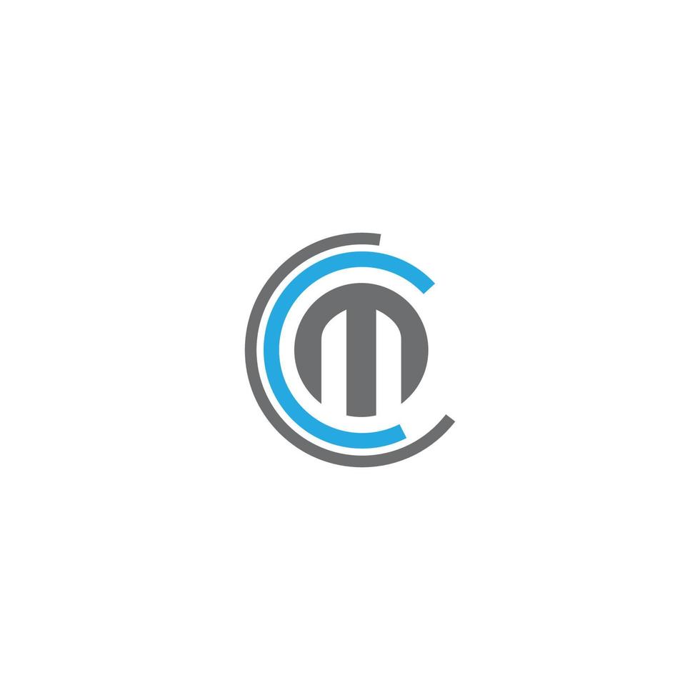 M initial circle Logo Template vector