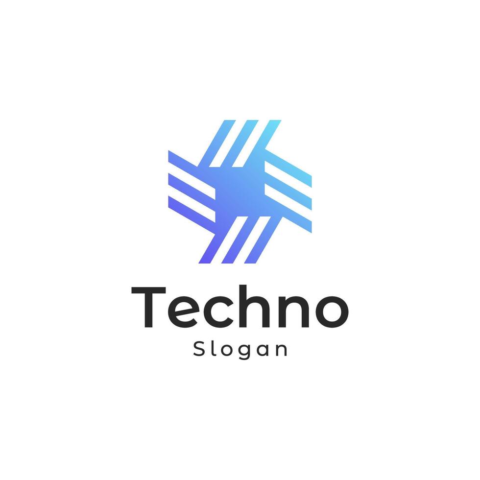 tecnología letra e moderno degradado colorido logo vector