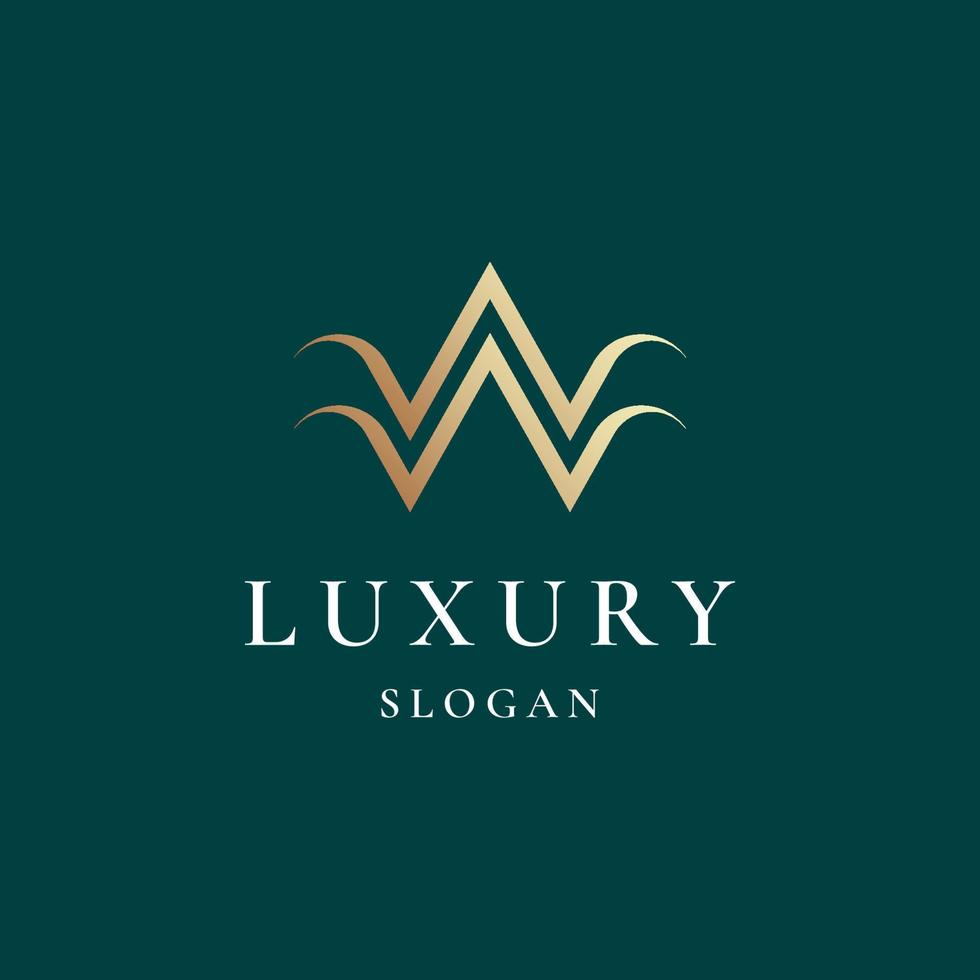 Elegant line curve vector logotype. Premium letter W logo design. Luxury linear creative monogram.
