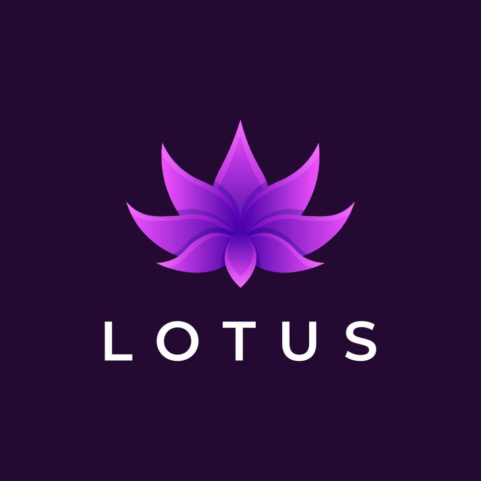 lotus gradient colorful logo design vector