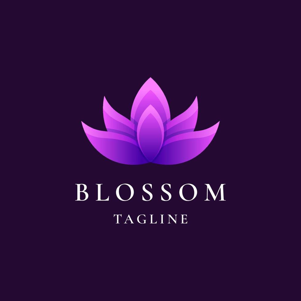lotus gradient colorful logo design vector