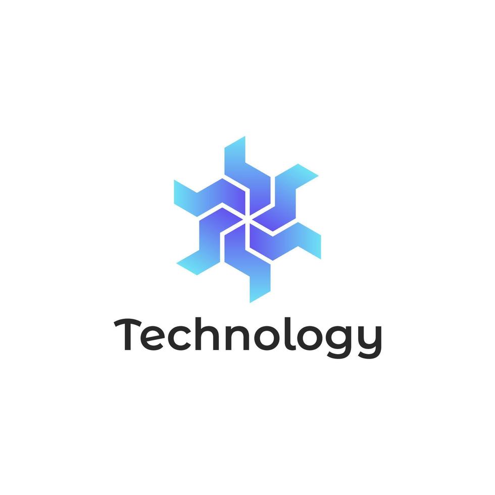 technology modern gradient colorful logo vector