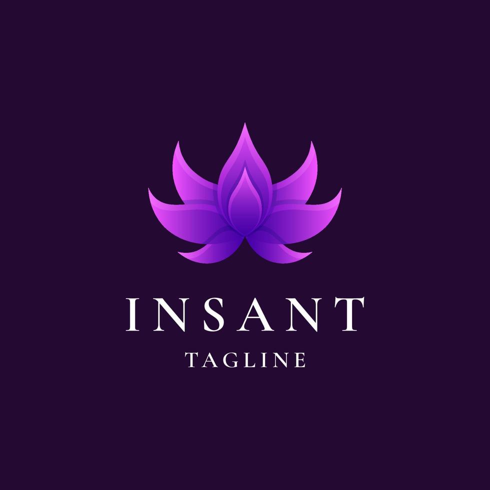 lotus gradient colorful logo design vector
