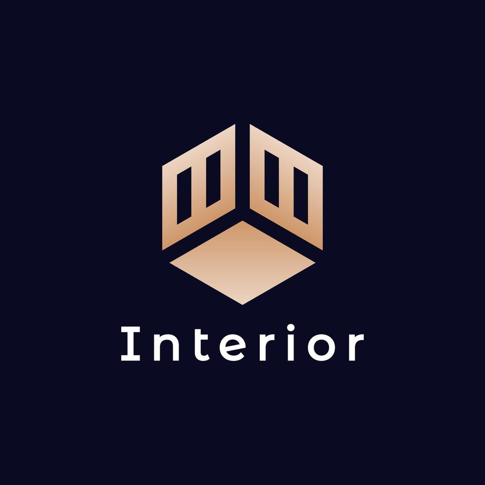 logotipo de interiores y muebles. diseño de plantilla ilustración de icono de vector. vector
