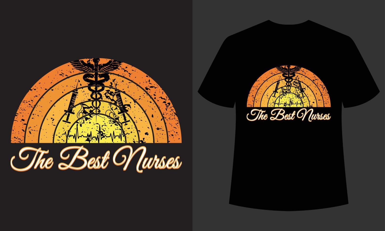 The Best Nurses Typography T-shirt Design vector