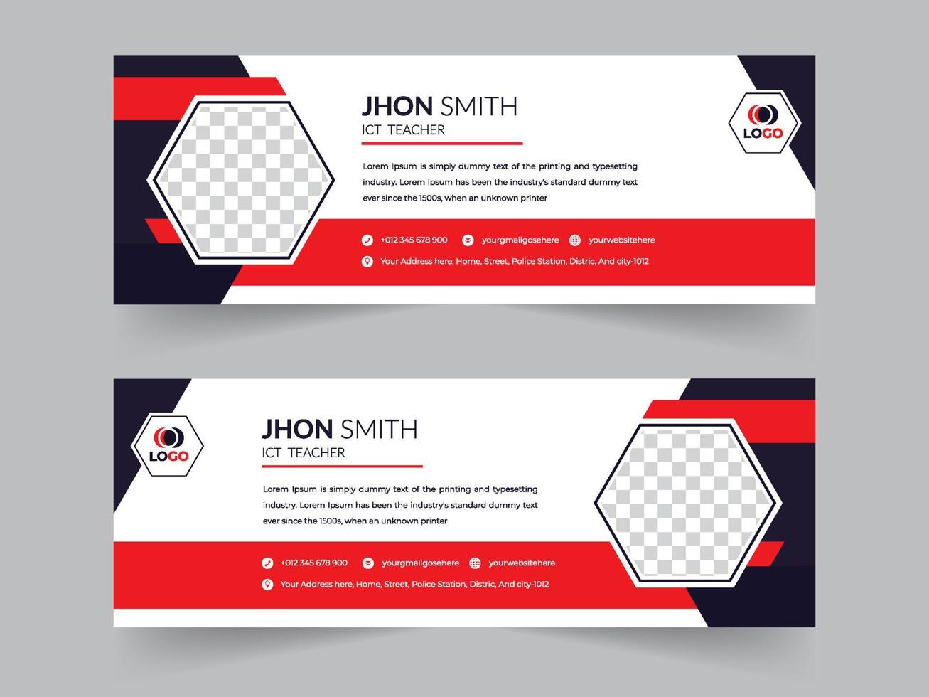 Corporate Email Signature Template Design. Social Media Post Marketing.  Email Marketing. Modern Design. Professional Corporate Business Identity.  Web Banner. Poster. Self Branding. Vector Design.