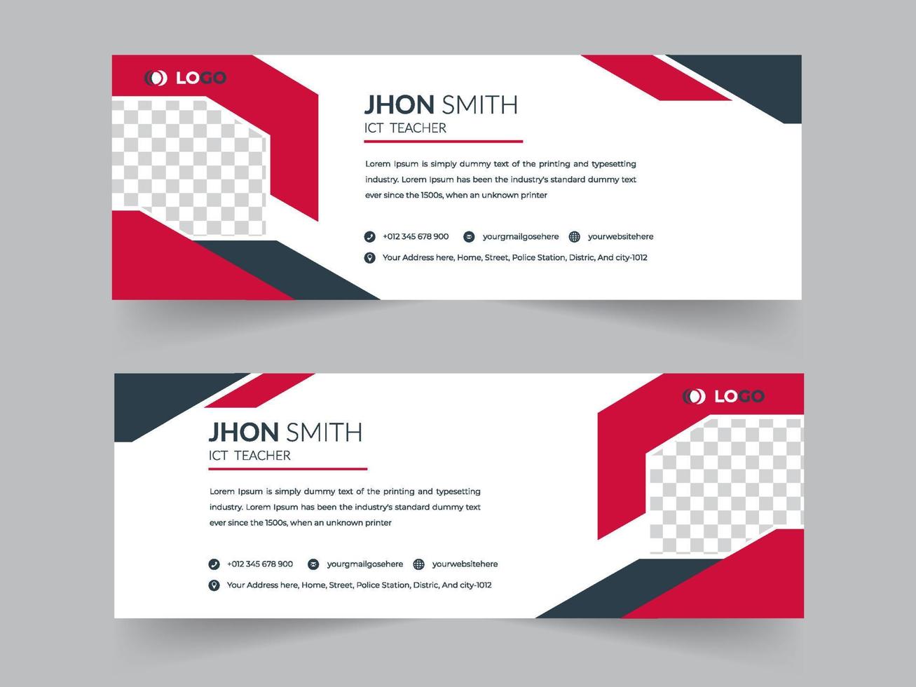 Professional Business Email Marketing Banner.  Email Signature Design.  Web Banner Post. Social Media Post Design. Social Media Marketing. Self Branding Design. Corporate Brand Identity Banner Design. vector