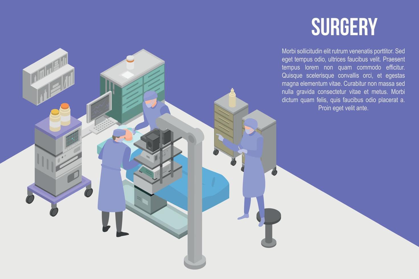 Surgery concept banner, isometric style vector