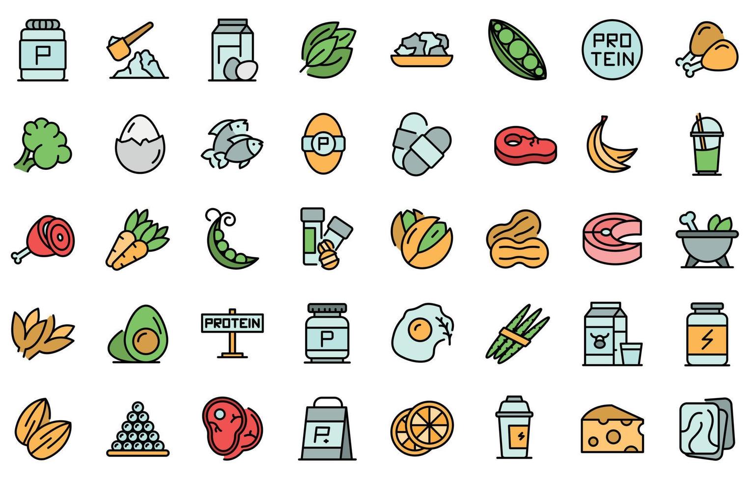 icono de nutrientes proteicos, estilo de contorno vector