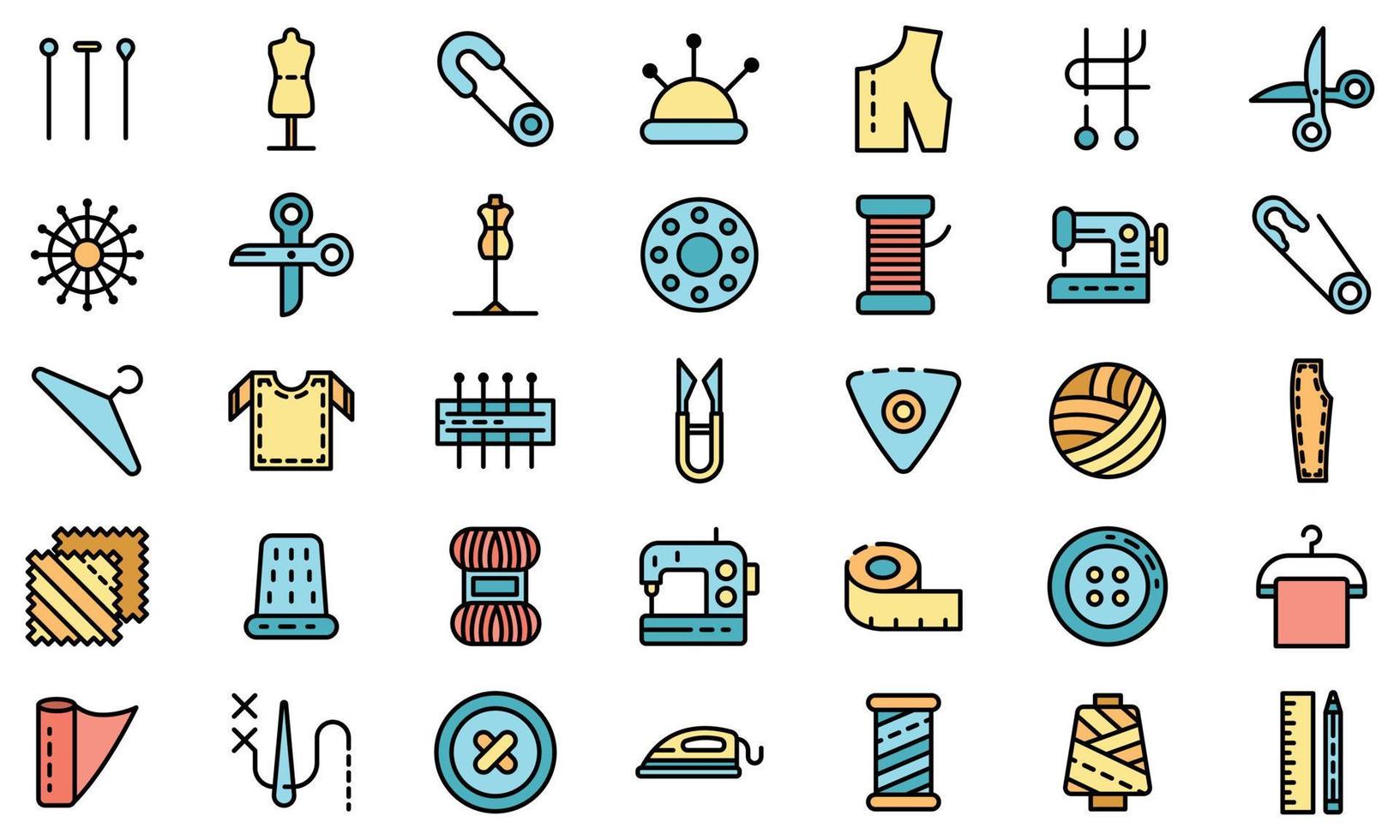 Tailor icons vector flat 8442380 Vector Art at Vecteezy