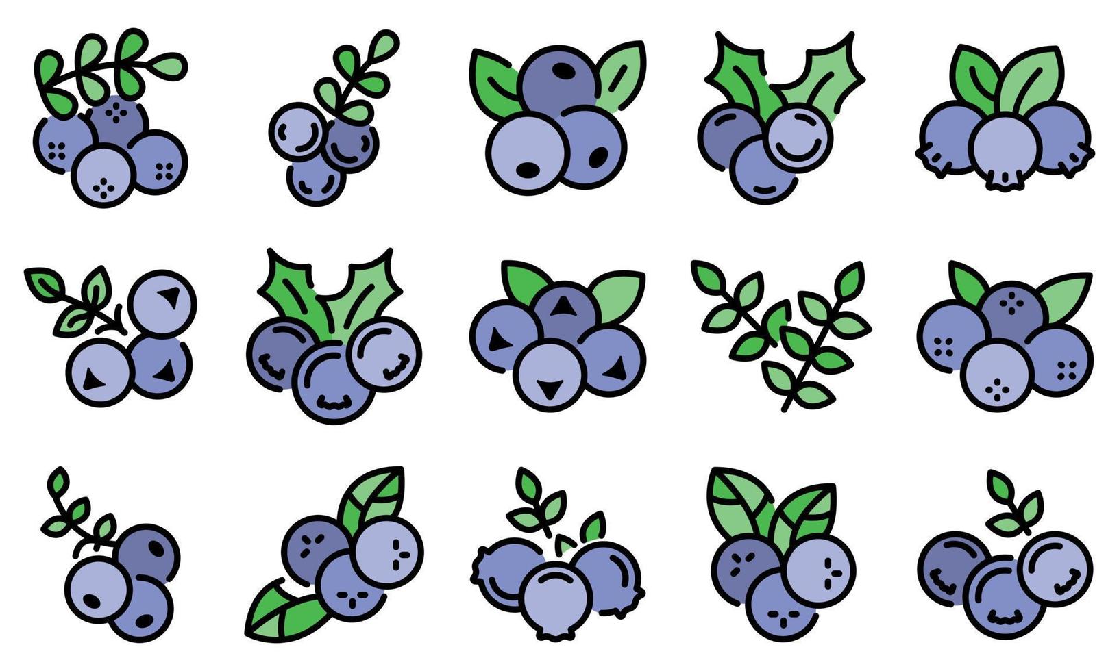 Rowan icons set vector flat