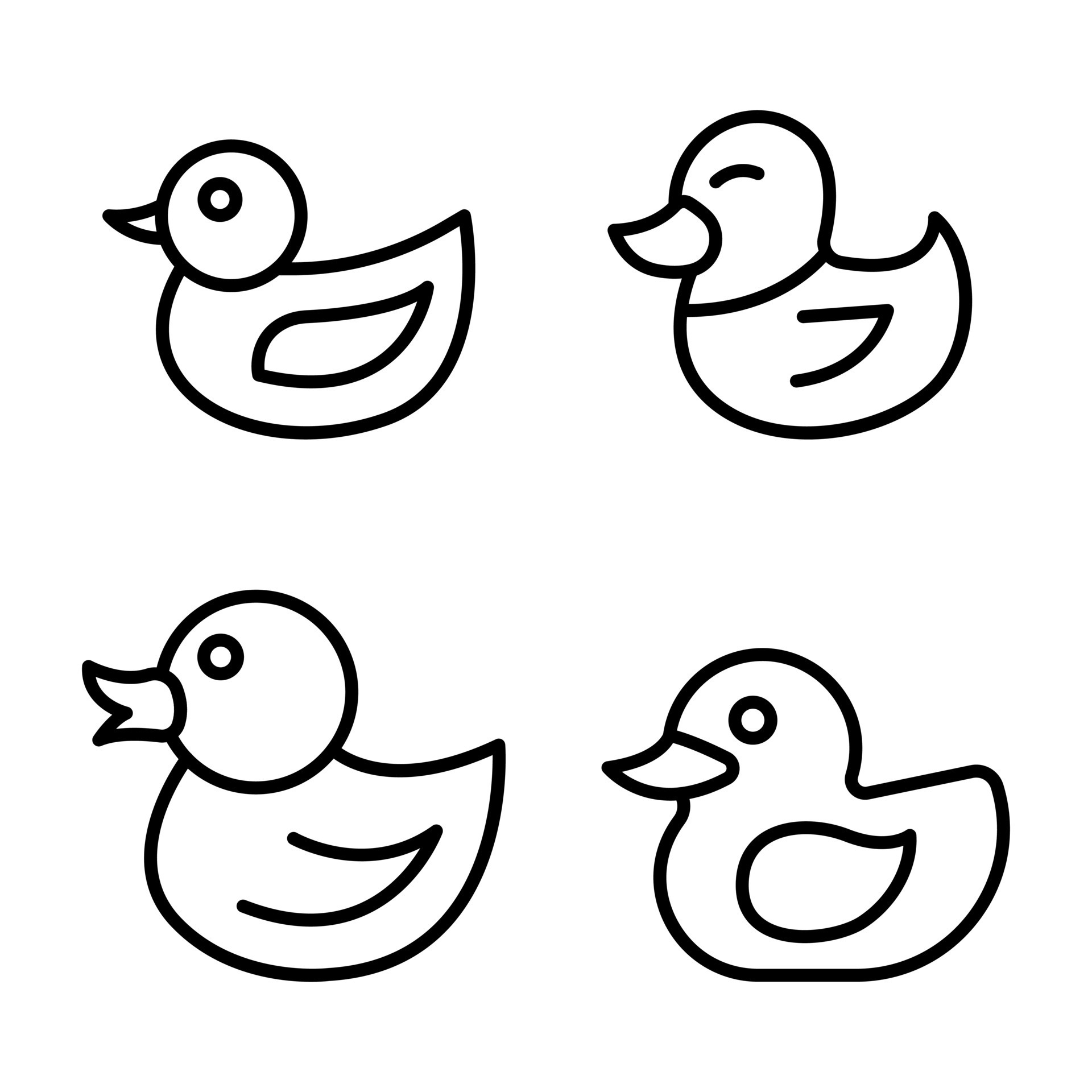 Duck icons set, outline style 8442642 Vector Art at Vecteezy