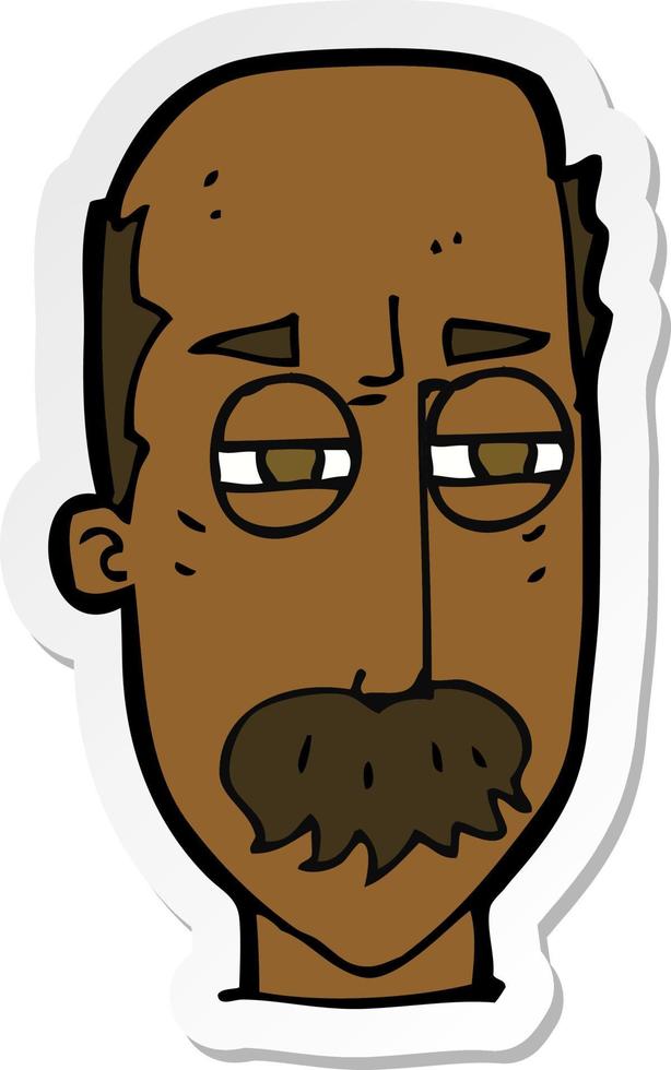 sticker of a cartoon annoyed old man vector