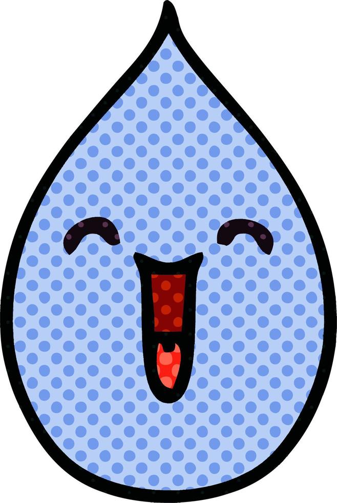 quirky comic book style cartoon emotional rain drop vector