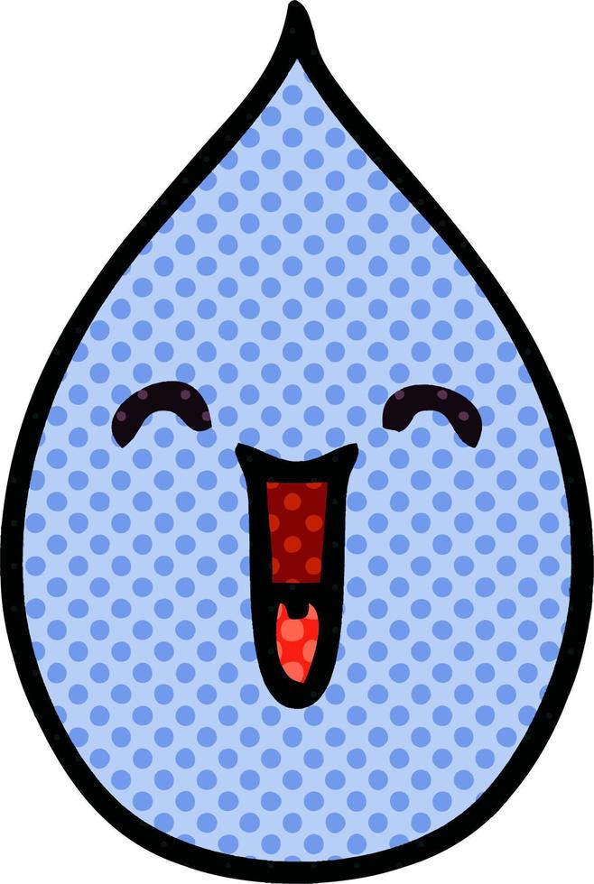 quirky comic book style cartoon emotional rain drop vector