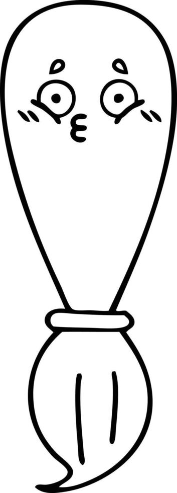 line drawing cartoon paint brush vector