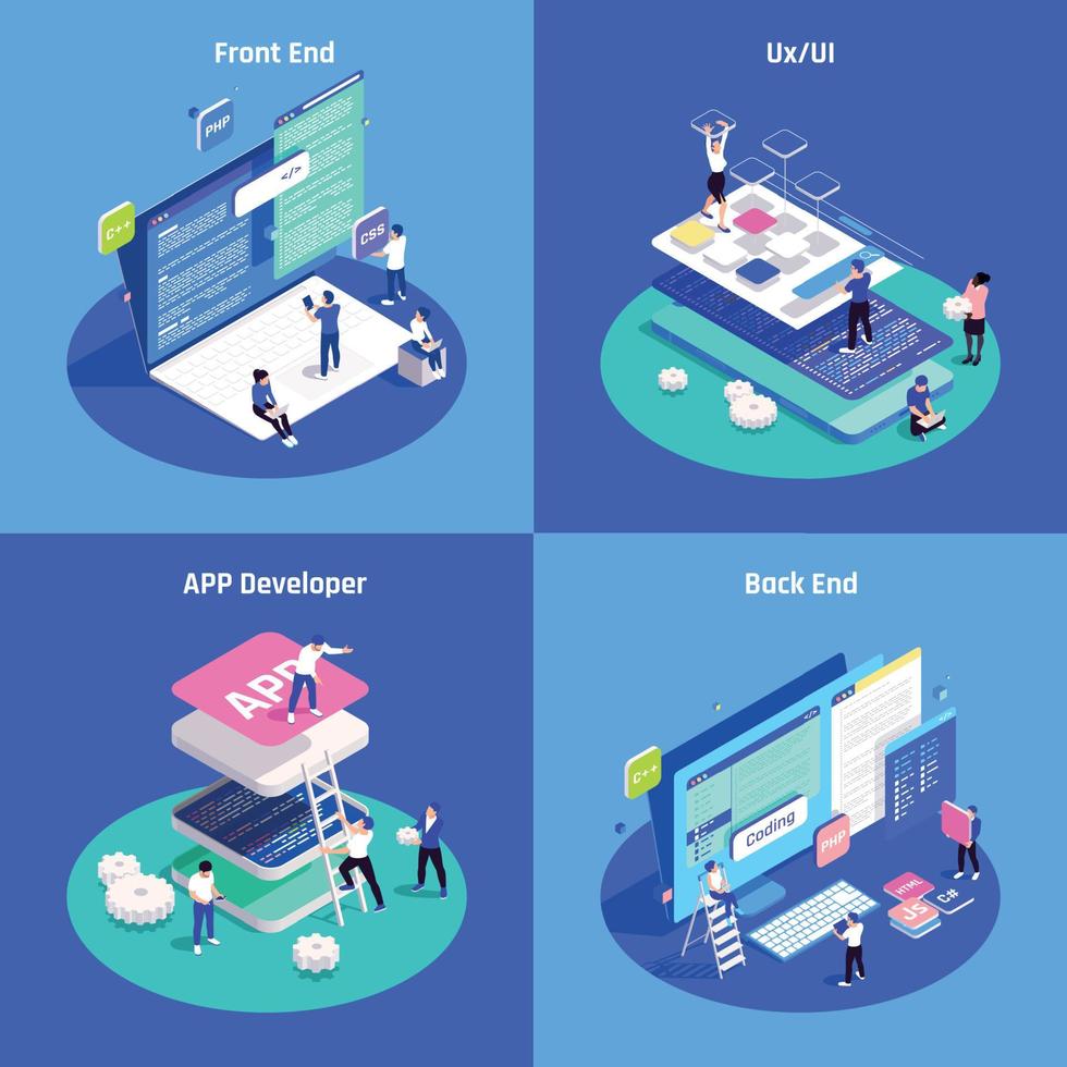 IT Professions Concept Icons Set vector