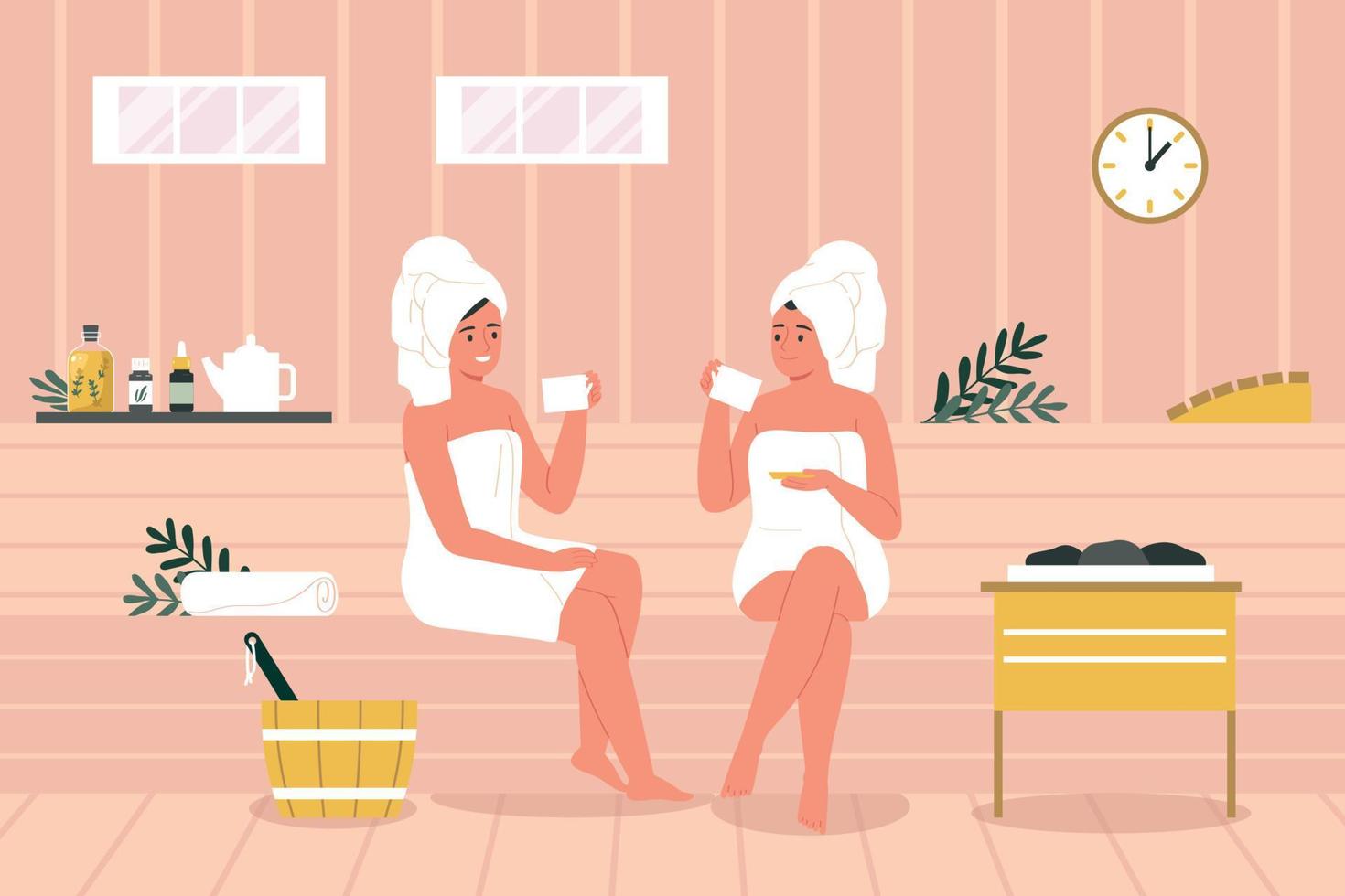 Aromatherapy Sauna Flat vector