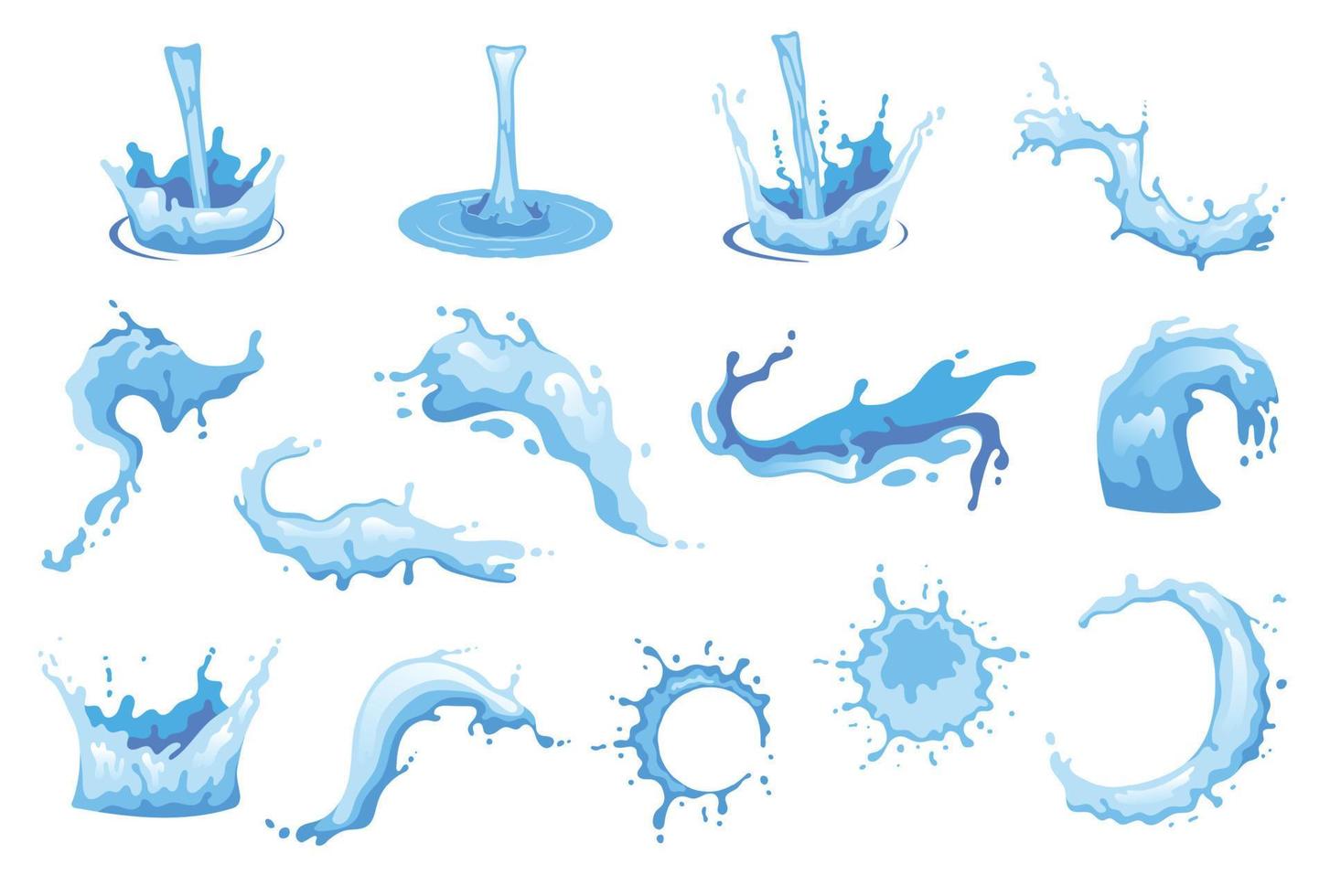 Water Splashes Set vector