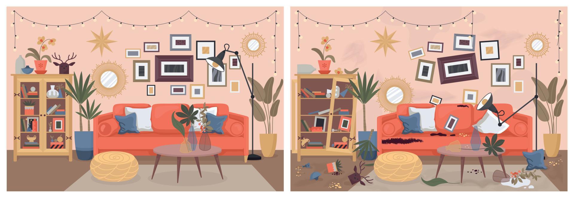 Dirty Clean Room Interiors vector