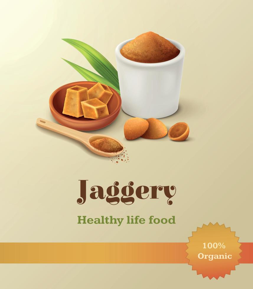 Jaggery Realistic Poster vector