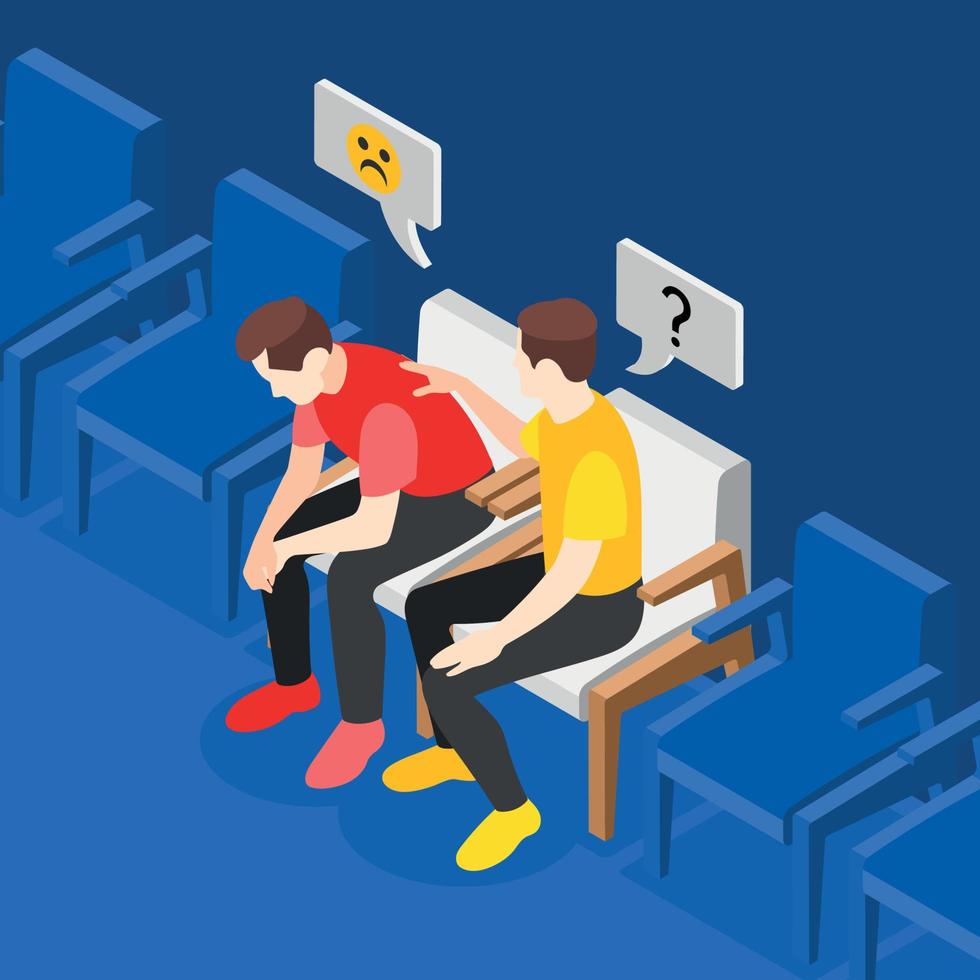 Empathy Characters Isometric Background vector