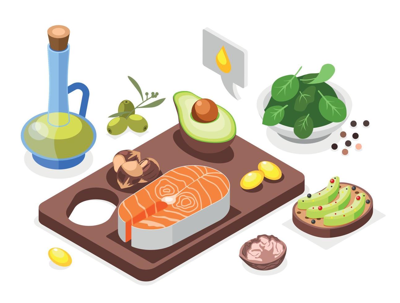 Omega 3 Isometric Composition vector