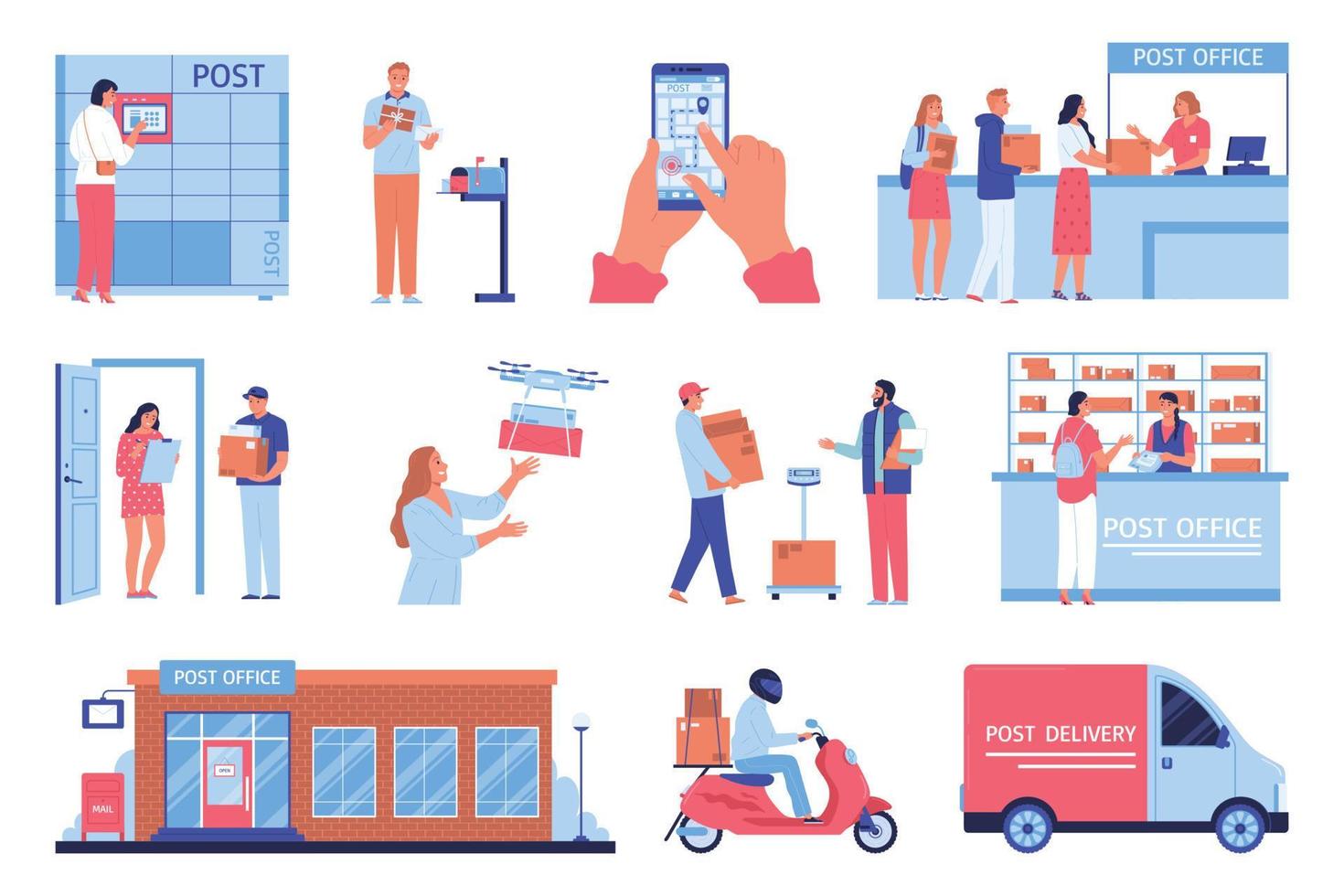 Post Office Set vector
