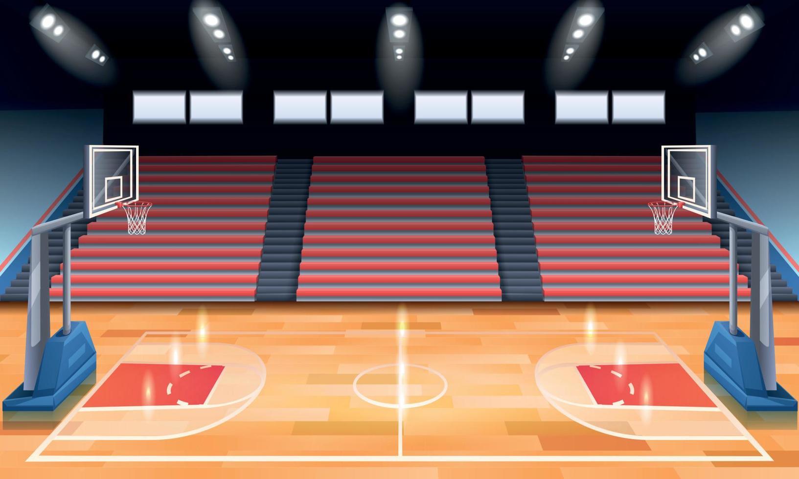 cancha de baloncesto de dibujos animados vector