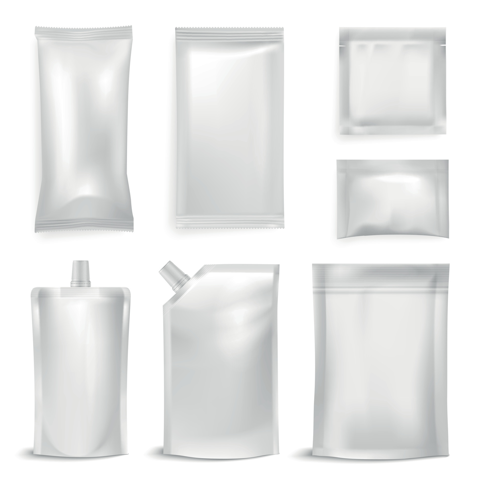 Plastic Pouch Realistic Mockup Set 8442944 Vector Art at Vecteezy