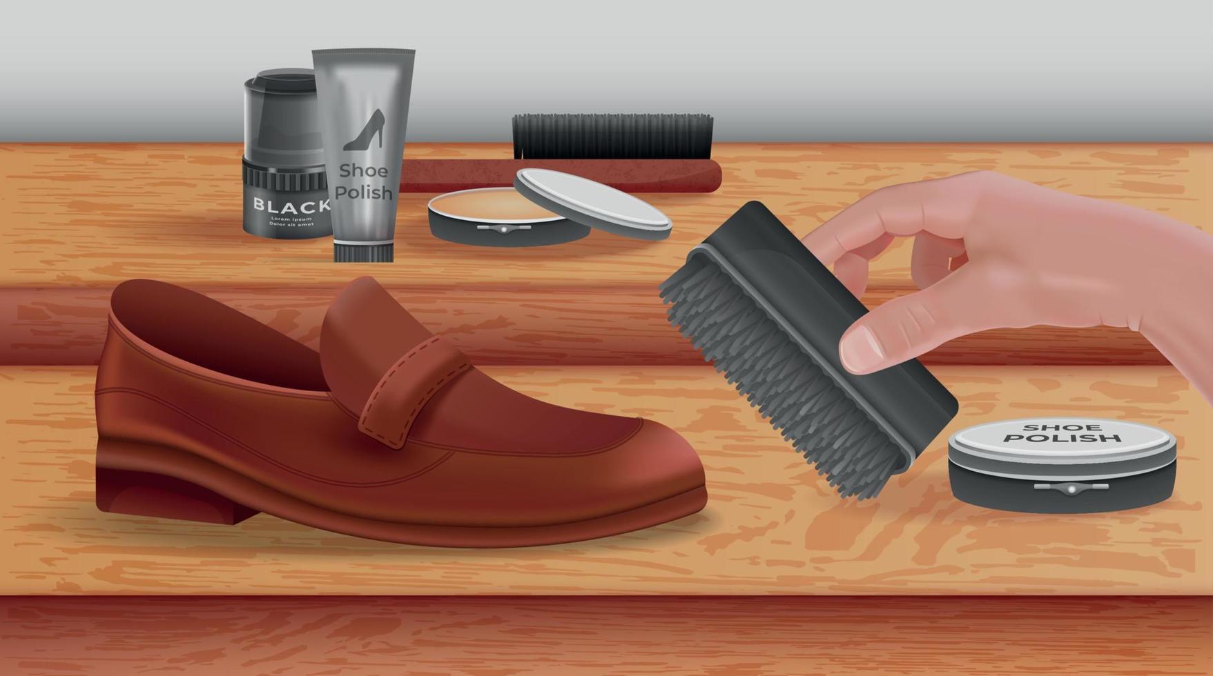 Shoe Care Realistic Illustration vector
