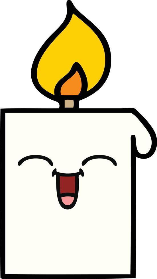 cute cartoon lit candle vector