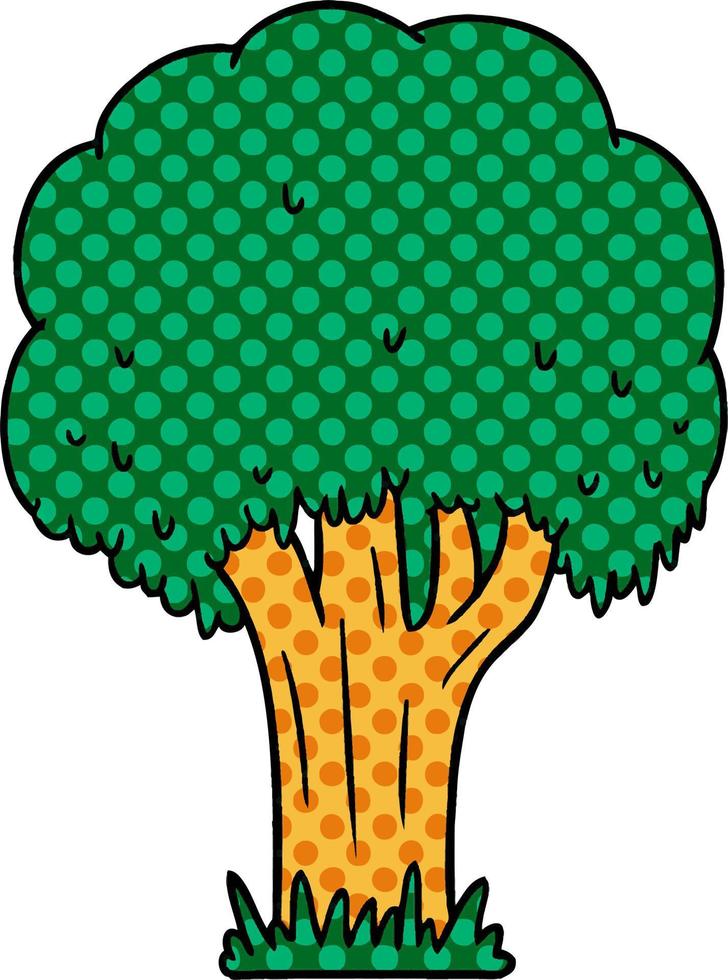 garabato de dibujos animados de un árbol de verano vector