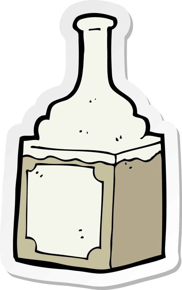 sticker of a cartoon whiskey bottle vector