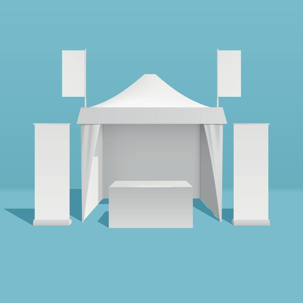 Promotion Tent Realistic Concept Illustration vector