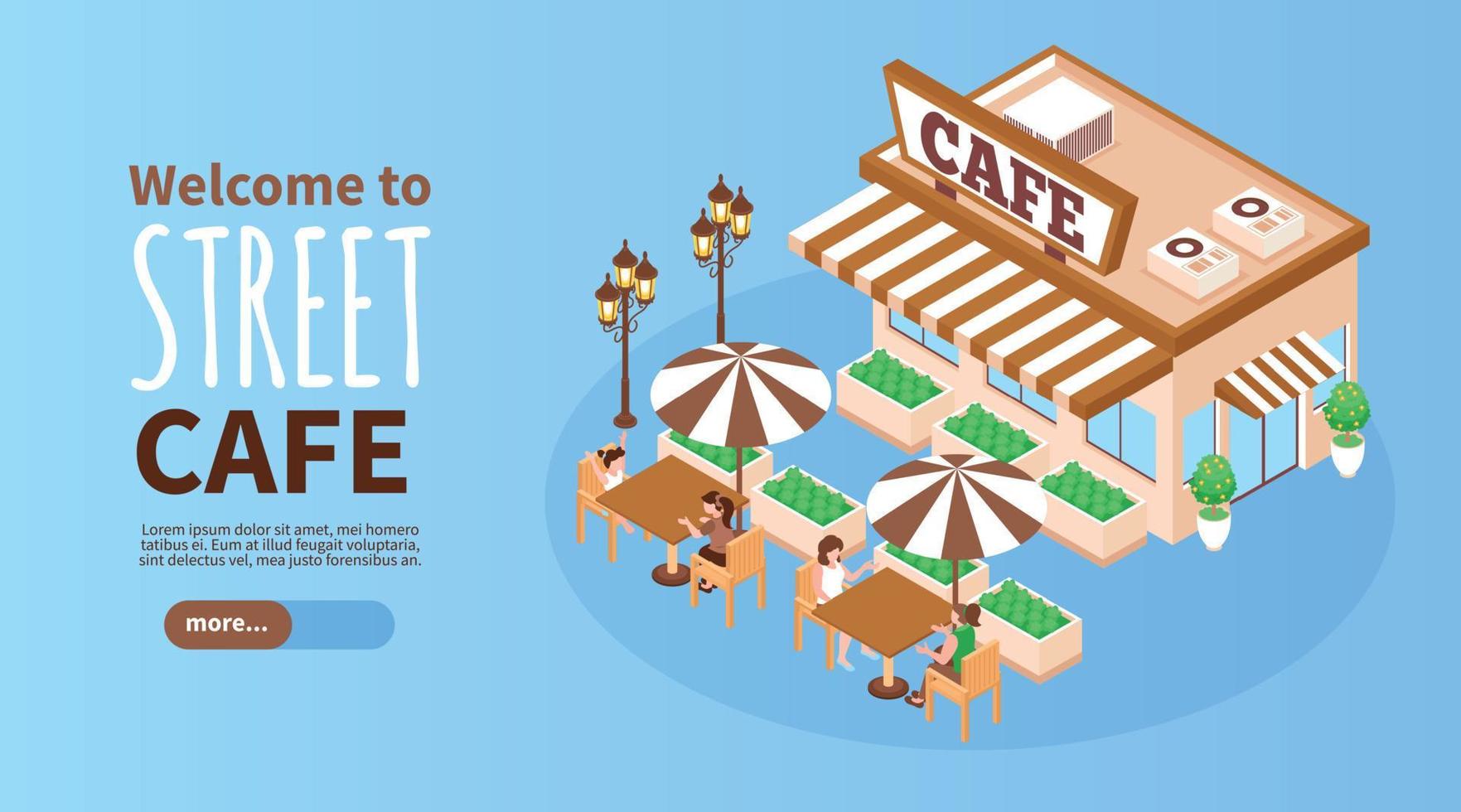 Isometric Street Coffee Banner vector