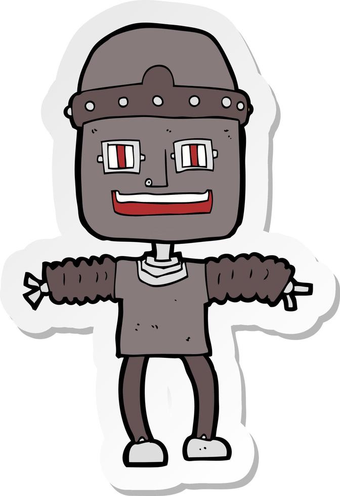 sticker of a cartoon robot vector