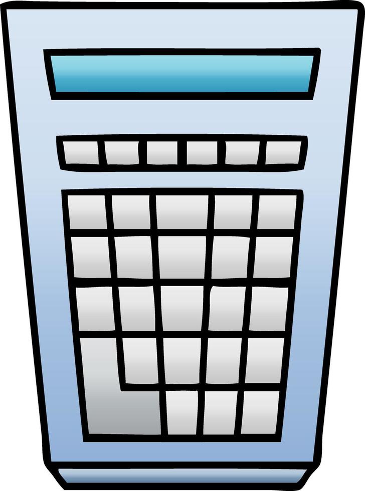 quirky gradient shaded cartoon calculator vector
