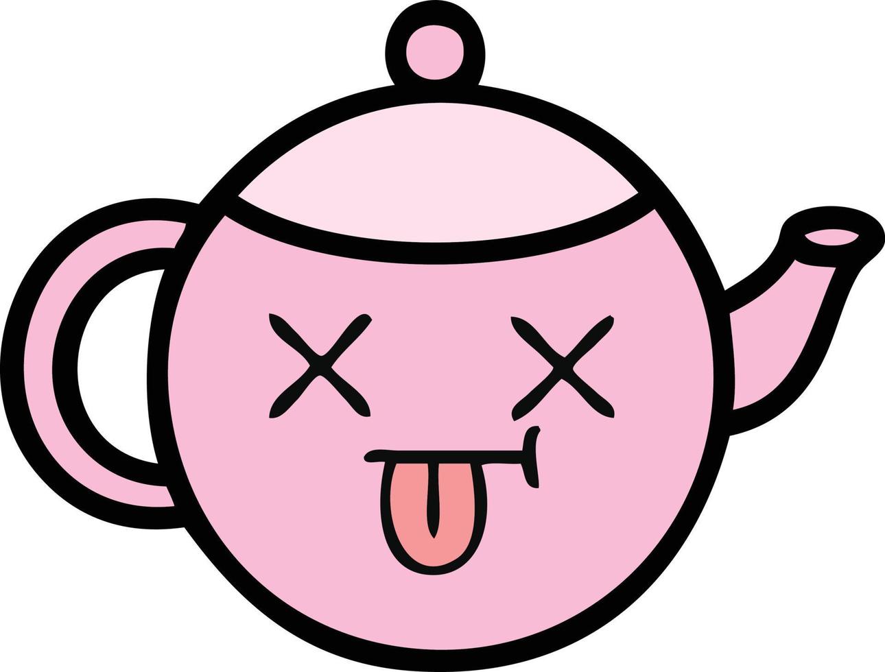 cute cartoon teapot vector