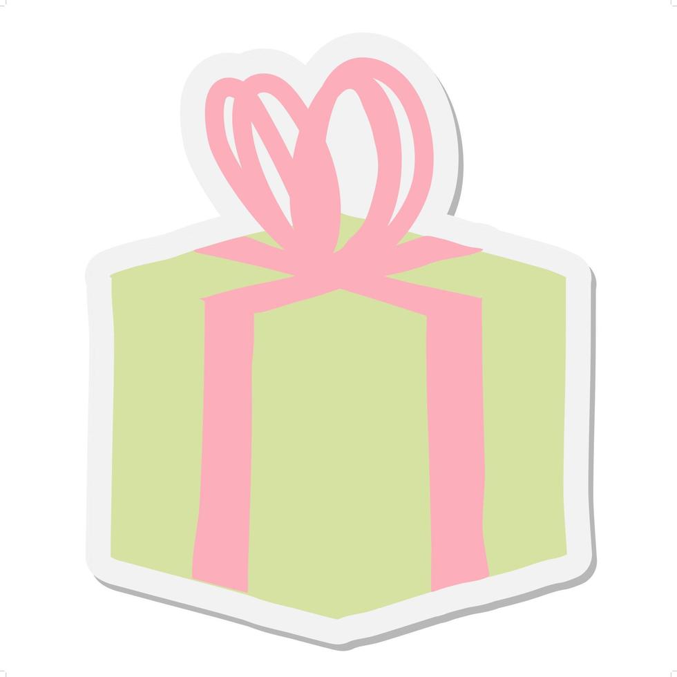 wrapped gift sticker vector