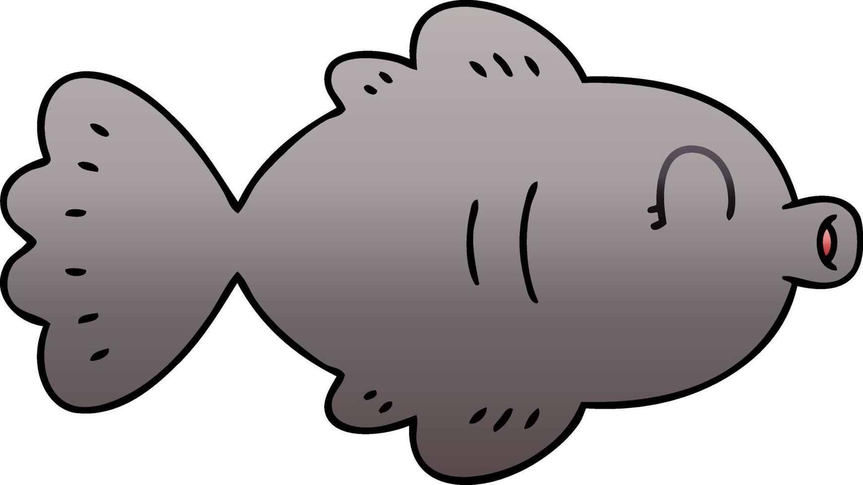 quirky gradient shaded cartoon fish vector