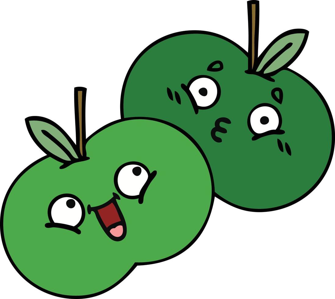 cute cartoon apples vector