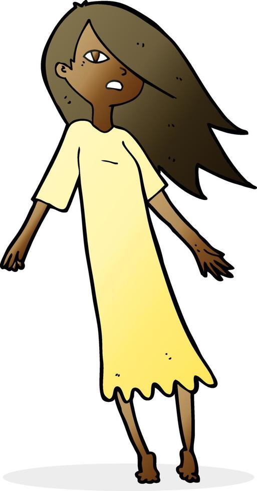cartoon ghost like girl vector
