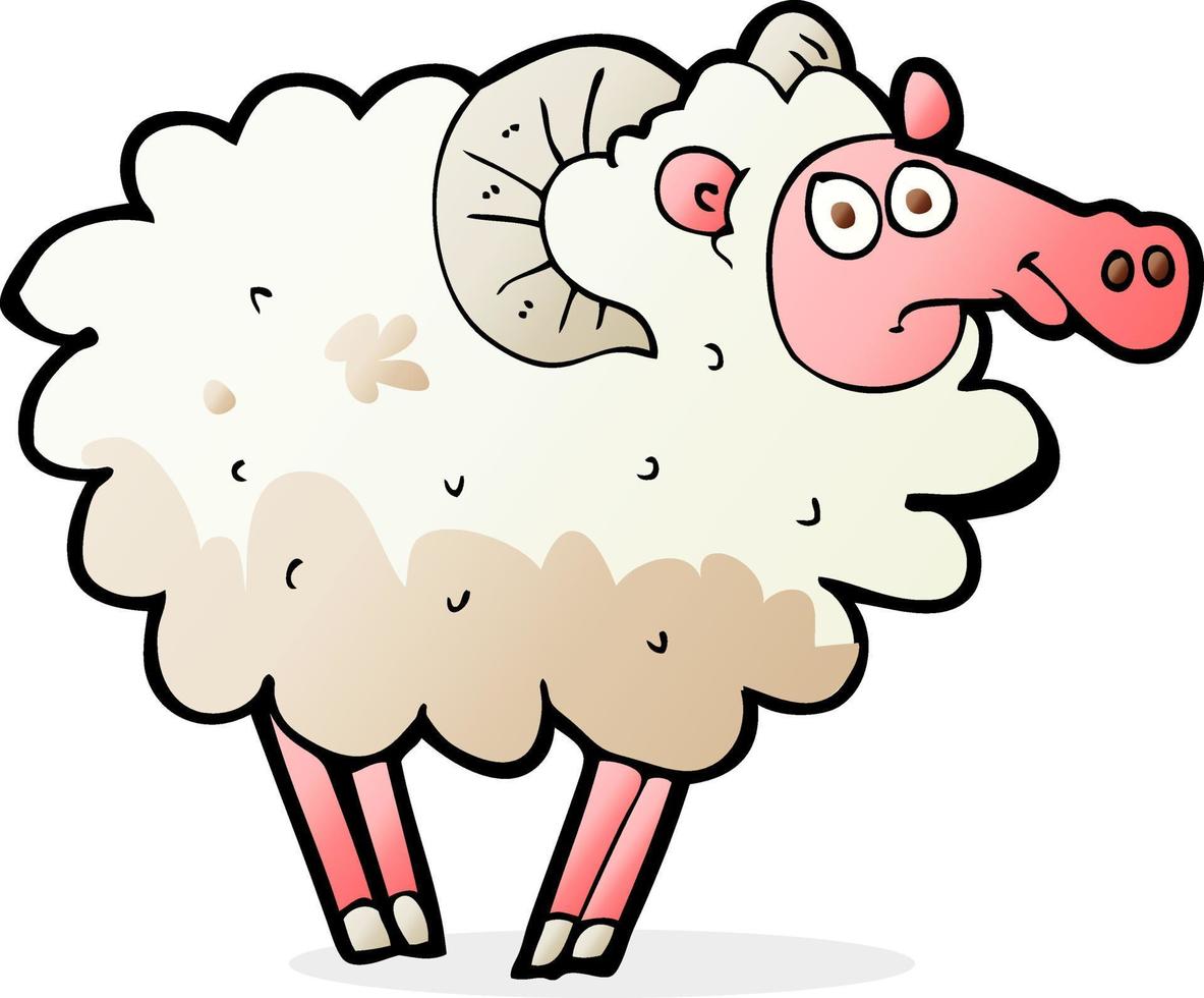 cartoon dirty sheep vector