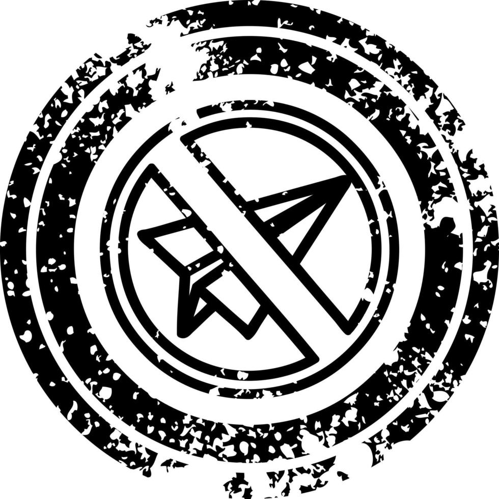 paper plane ban distressed icon vector