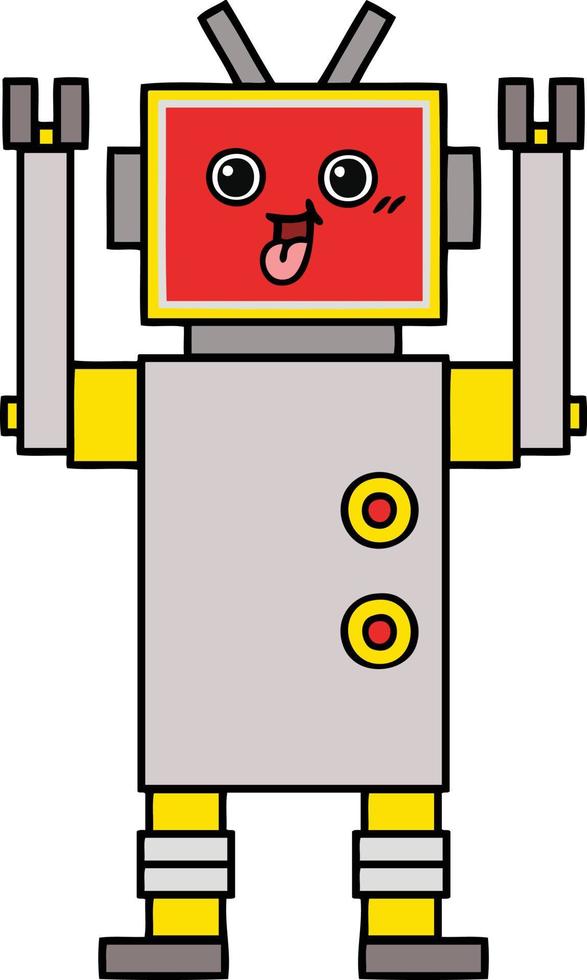 lindo robot de dibujos animados vector