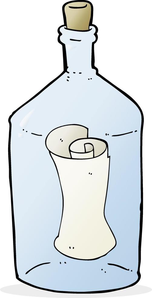 cartoon letter in bottle vector