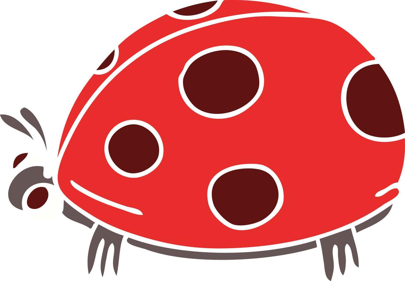 quirky hand drawn cartoon ladybird vector