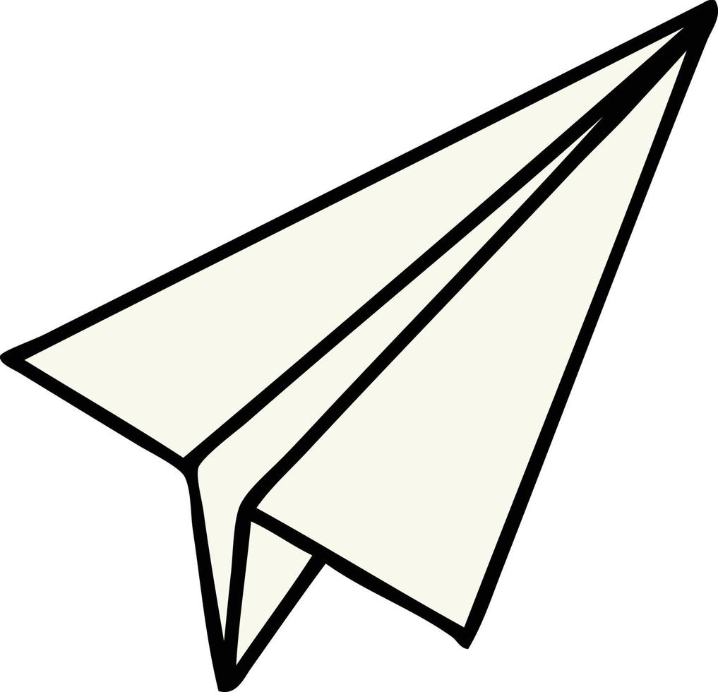 lindo avión de papel de dibujos animados vector